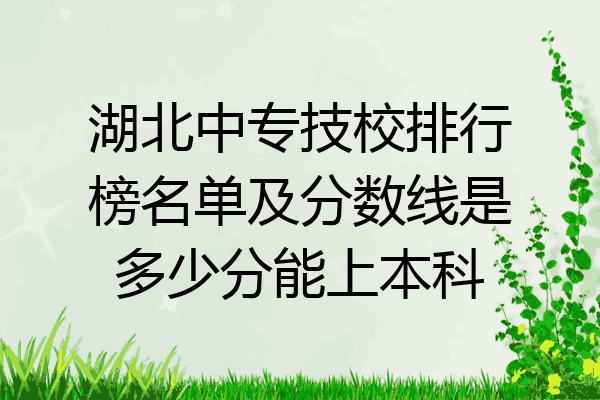 湖北中专技校排行榜名单及分数线是多少分能上本科