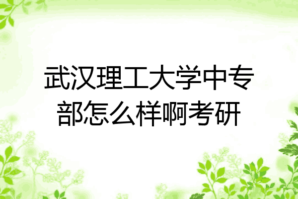 武汉理工大学中专部怎么样啊考研