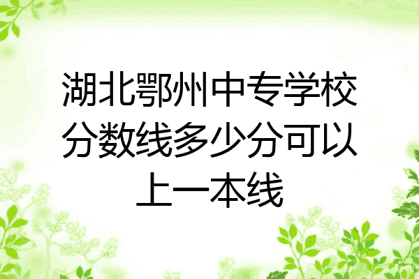 湖北鄂州中专学校分数线多少分可以上一本线