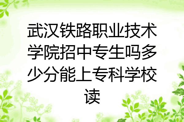 武汉铁路职业技术学院招中专生吗多少分能上专科学校读