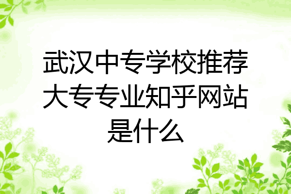 武汉中专学校推荐大专专业知乎网站是什么