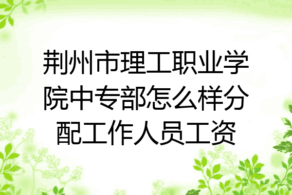 荆州市理工职业学院中专部怎么样分配工作人员工资