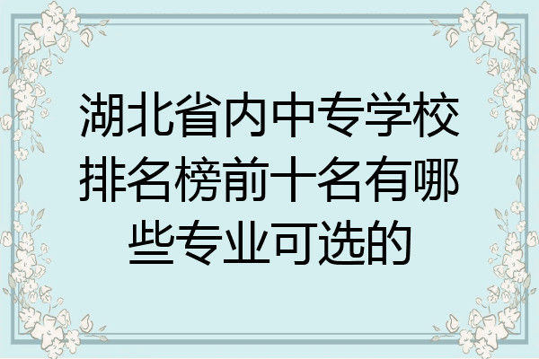 湖北省内中专学校排名榜前十名有哪些专业可选的