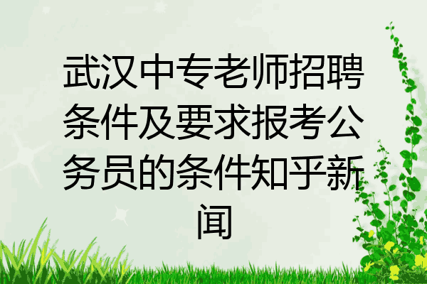 武汉中专老师招聘条件及要求报考公务员的条件知乎新闻
