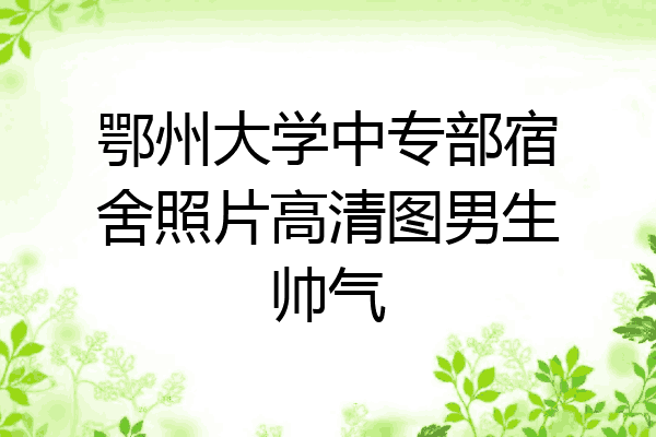 鄂州大学中专部宿舍照片高清图男生帅气