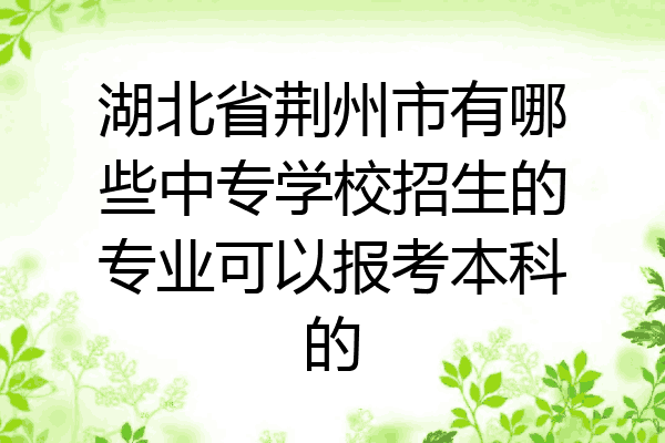 湖北省荆州市有哪些中专学校招生的专业可以报考本科的