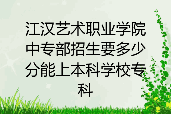 江汉艺术职业学院中专部招生要多少分能上本科学校专科