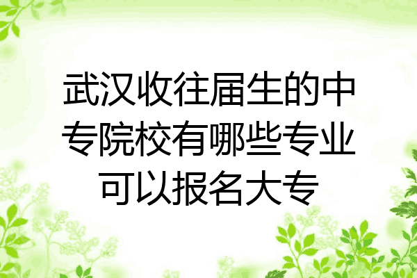 武汉收往届生的中专院校有哪些专业可以报名大专