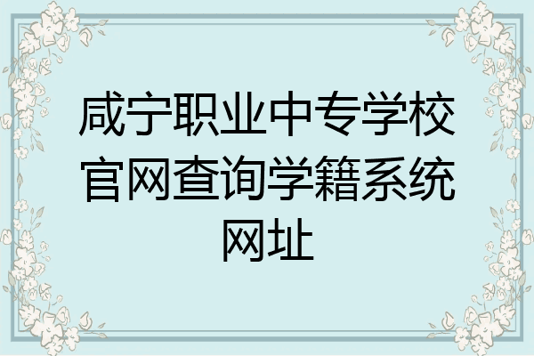 咸宁职业中专学校官网查询学籍系统网址