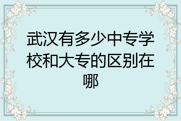 武汉有多少中专学校和大专的区别在哪