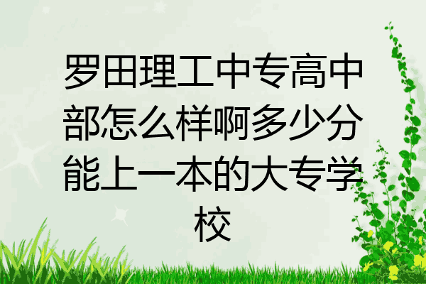 罗田理工中专高中部怎么样啊多少分能上一本的大专学校