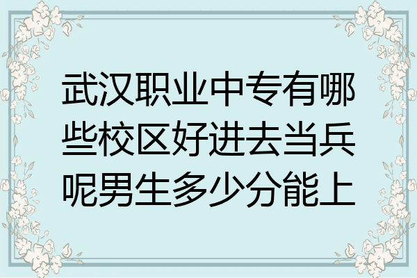 武汉职业中专有哪些校区好进去当兵呢男生多少分能上