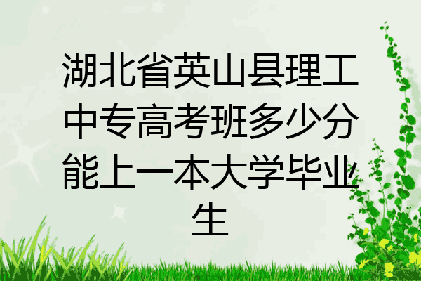 湖北省英山县理工中专高考班多少分能上一本大学毕业生