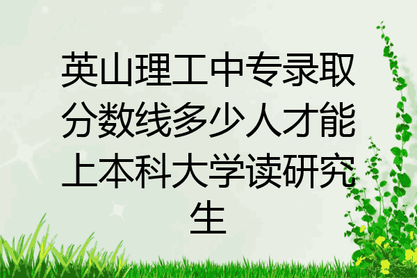 英山理工中专录取分数线多少人才能上本科大学读研究生