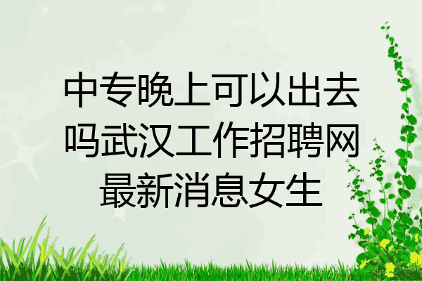 中专晚上可以出去吗武汉工作招聘网最新消息女生