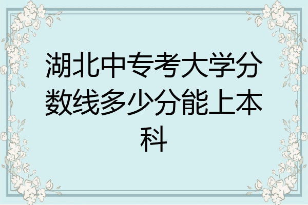 湖北中专考大学分数线多少分能上本科