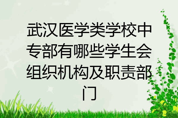 武汉医学类学校中专部有哪些学生会组织机构及职责部门