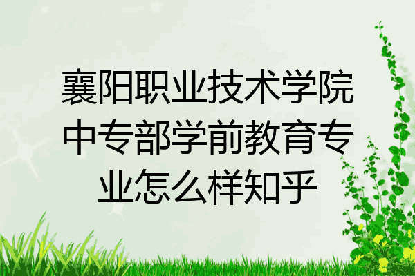 襄阳职业技术学院中专部学前教育专业怎么样知乎