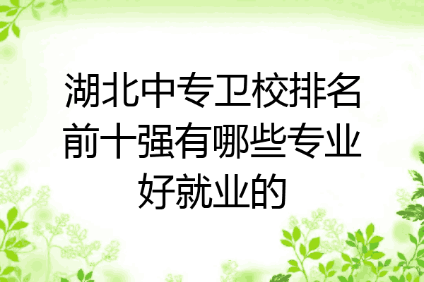 湖北中专卫校排名前十强有哪些专业好就业的