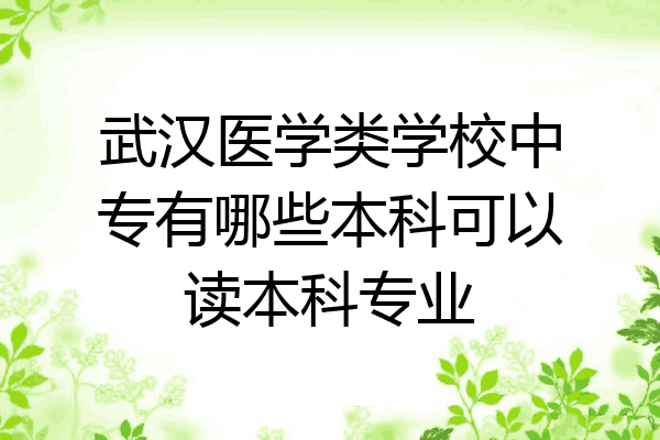 武汉医学类学校中专有哪些本科可以读本科专业