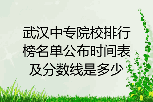 武汉中专院校排行榜名单公布时间表及分数线是多少