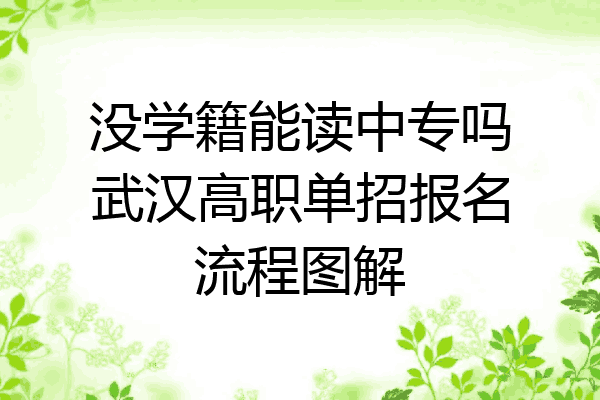 没学籍能读中专吗武汉高职单招报名流程图解