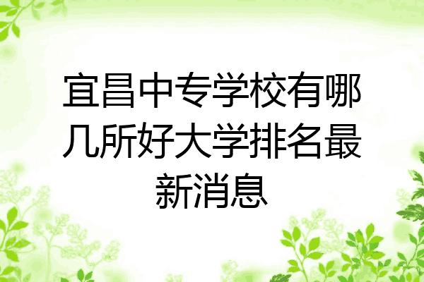 宜昌中专学校有哪几所好大学排名最新消息