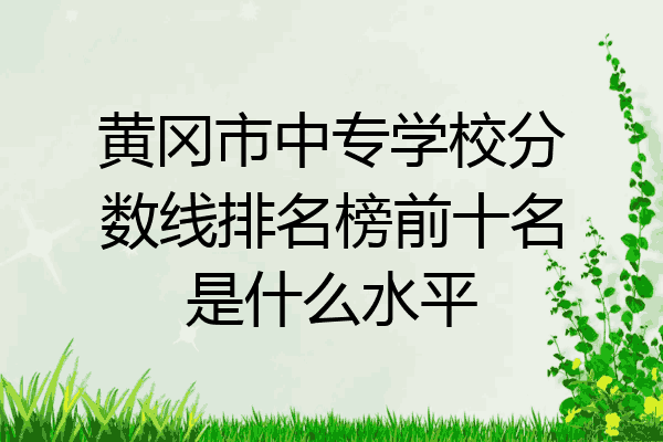 黄冈市中专学校分数线排名榜前十名是什么水平