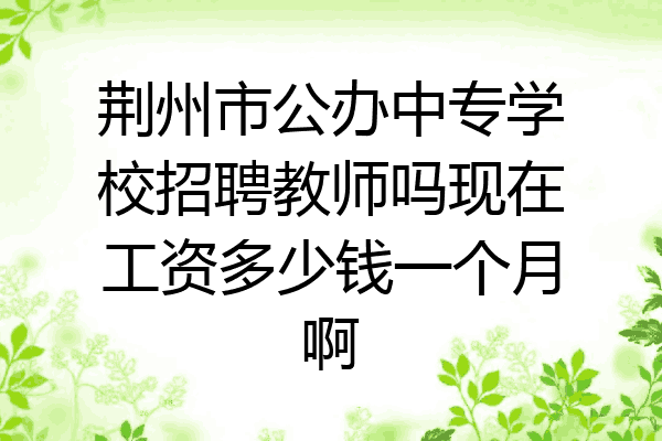 荆州市公办中专学校招聘教师吗现在工资多少钱一个月啊