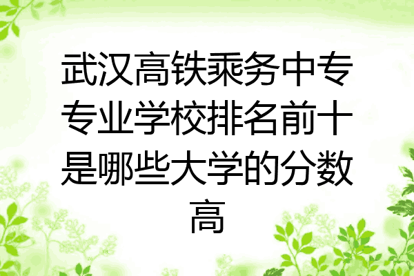 武汉高铁乘务中专专业学校排名前十是哪些大学的分数高