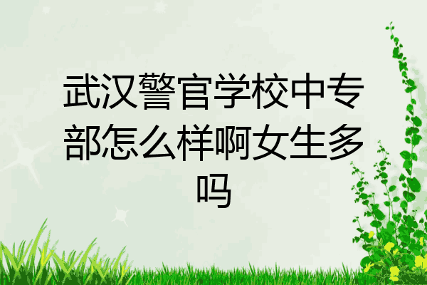 武汉警官学校中专部怎么样啊女生多吗