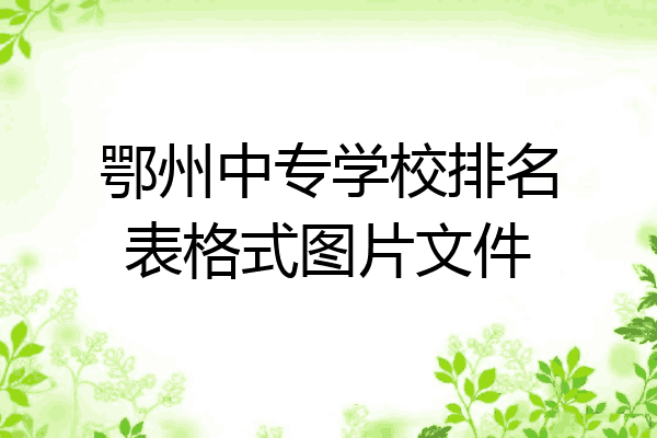 鄂州中专学校排名表格式图片文件