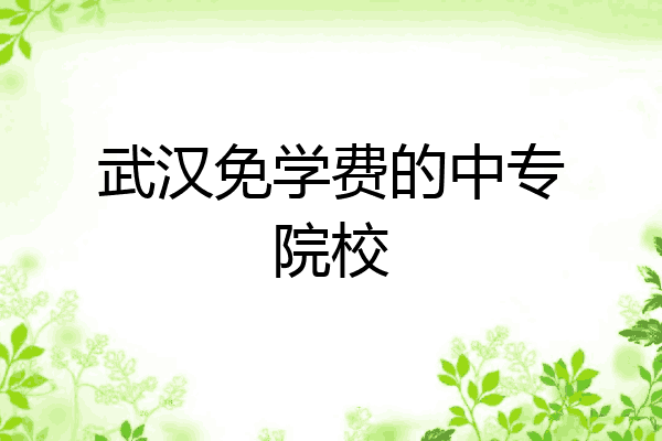 武汉免学费的中专院校