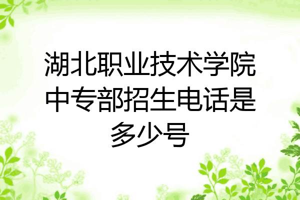 湖北职业技术学院中专部招生电话是多少号