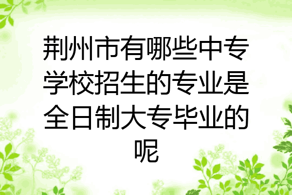荆州市有哪些中专学校招生的专业是全日制大专毕业的呢