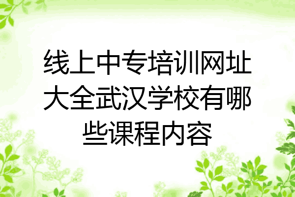 线上中专培训网址大全武汉学校有哪些课程内容