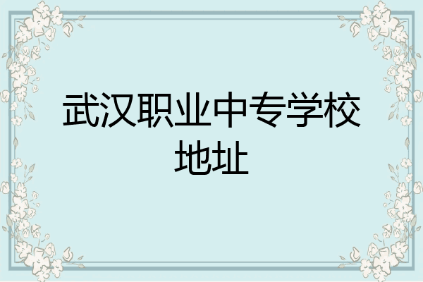 武汉职业中专学校地址