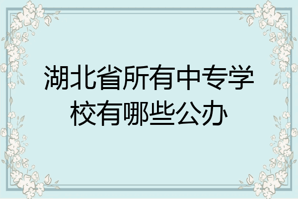 湖北省所有中专学校有哪些公办