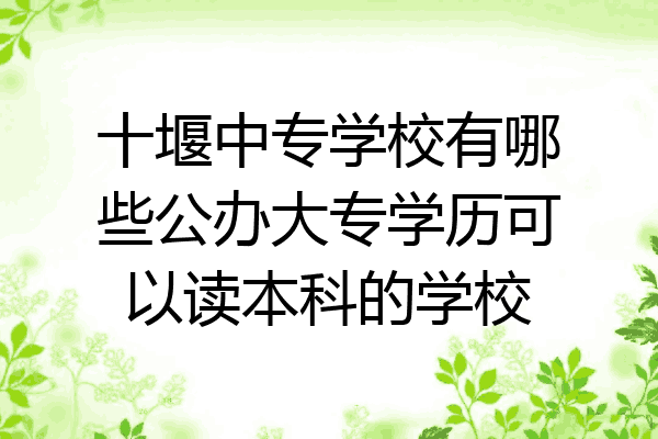 十堰中专学校有哪些公办大专学历可以读本科的学校