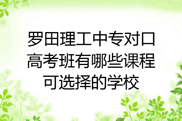 罗田理工中专对口高考班有哪些课程可选择的学校