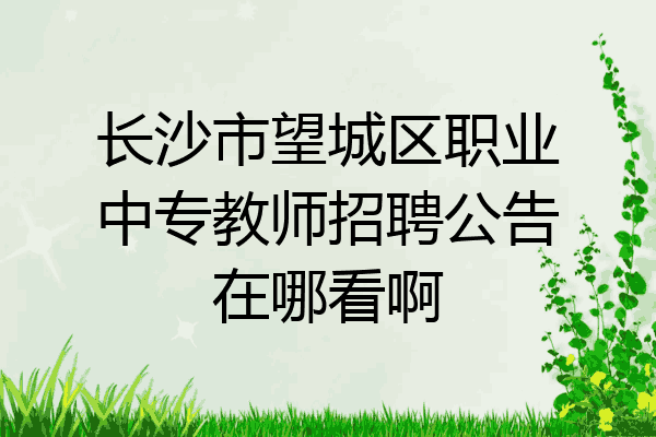 长沙市望城区职业中专教师招聘公告在哪看啊