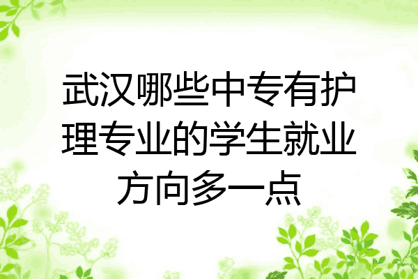 武汉哪些中专有护理专业的学生就业方向多一点