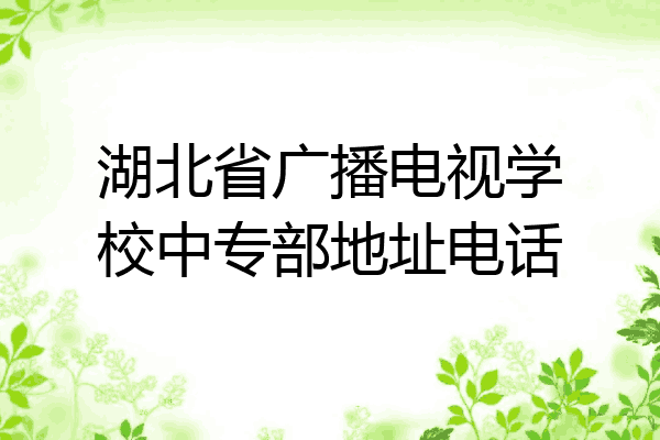 湖北省广播电视学校中专部地址电话