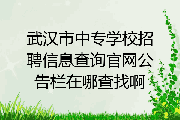武汉市中专学校招聘信息查询官网公告栏在哪查找啊