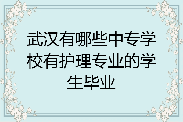 武汉有哪些中专学校有护理专业的学生毕业