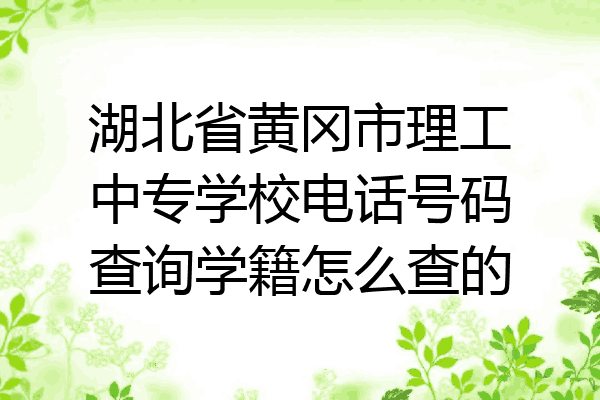 湖北省黄冈市理工中专学校电话号码查询学籍怎么查的
