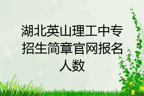 湖北英山理工中专招生简章官网报名人数