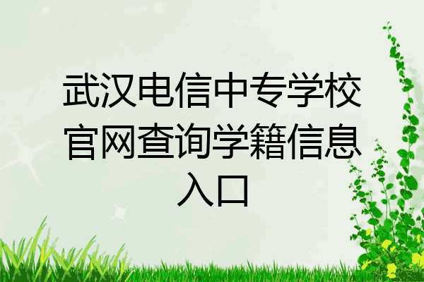 武汉电信中专学校官网查询学籍信息入口