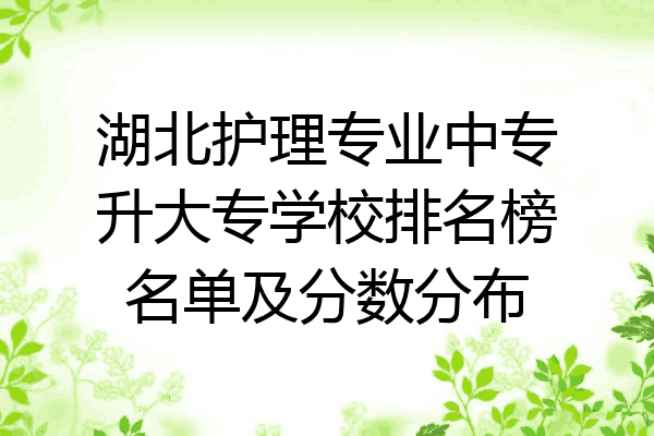 湖北护理专业中专升大专学校排名榜名单及分数分布
