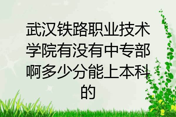 武汉铁路职业技术学院有没有中专部啊多少分能上本科的